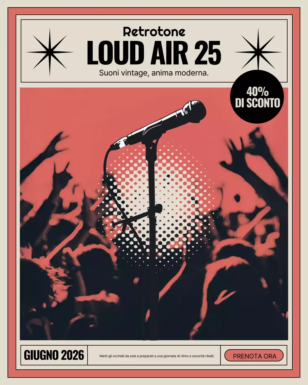 Post di Instagram sulla promozione della musica retrò Coral