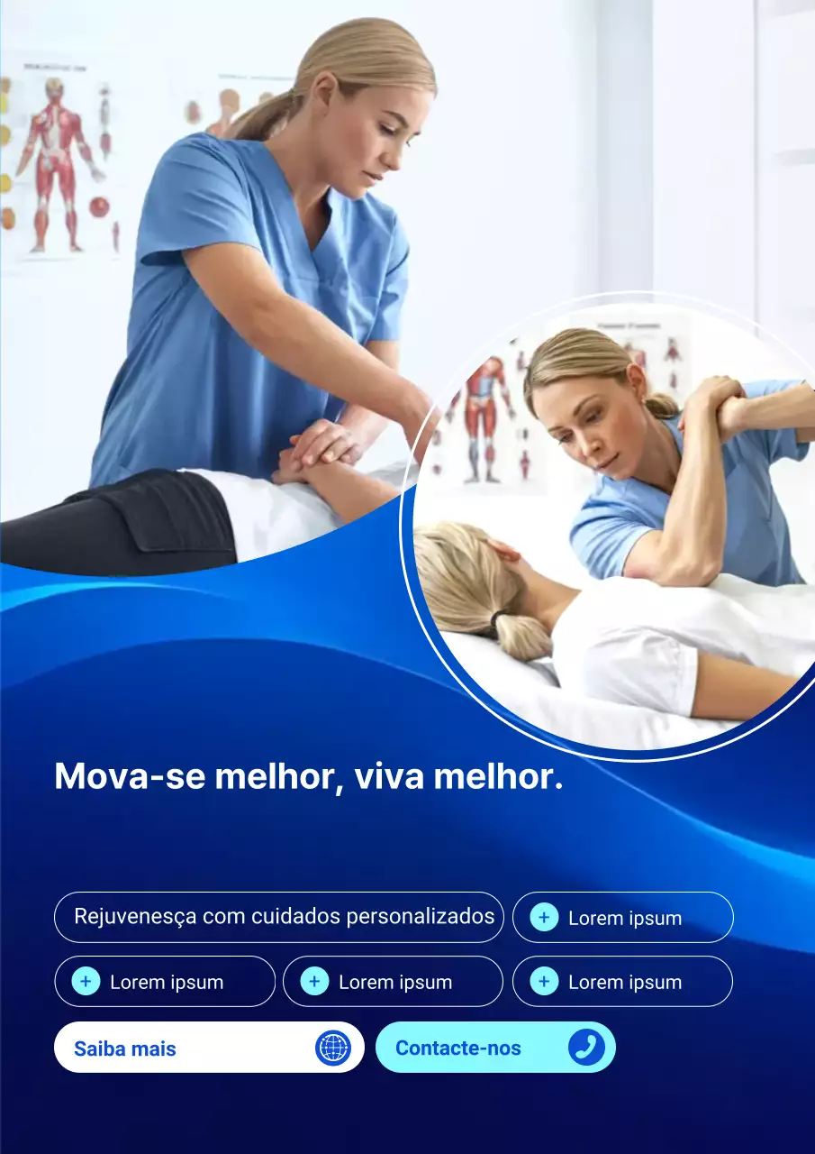 anúncio azul de saúde moderna