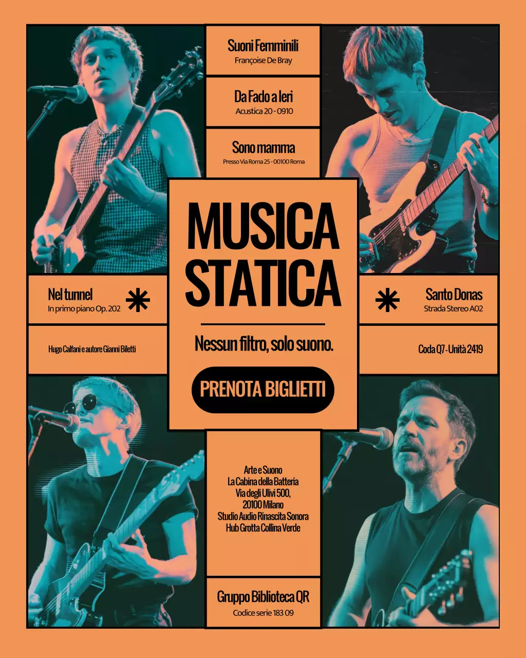 Post Instagram dell'evento musicale Orange Retro