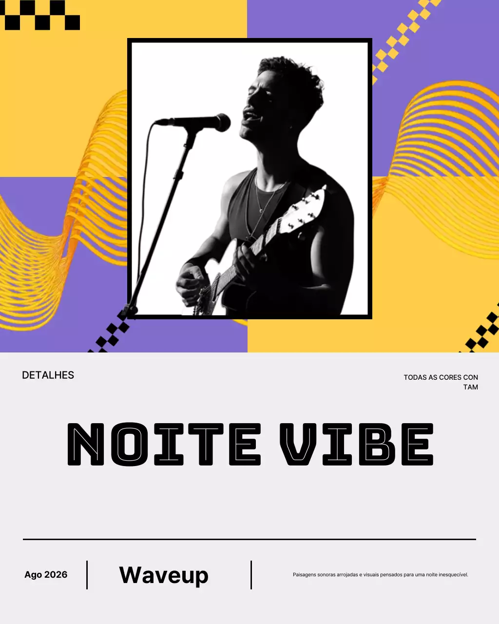 Postagem no Instagram sobre o evento de música retrô roxa