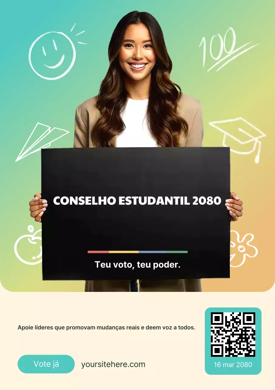 Cartaz de anúncio do Conselho Estudantil da Rainbow Modern