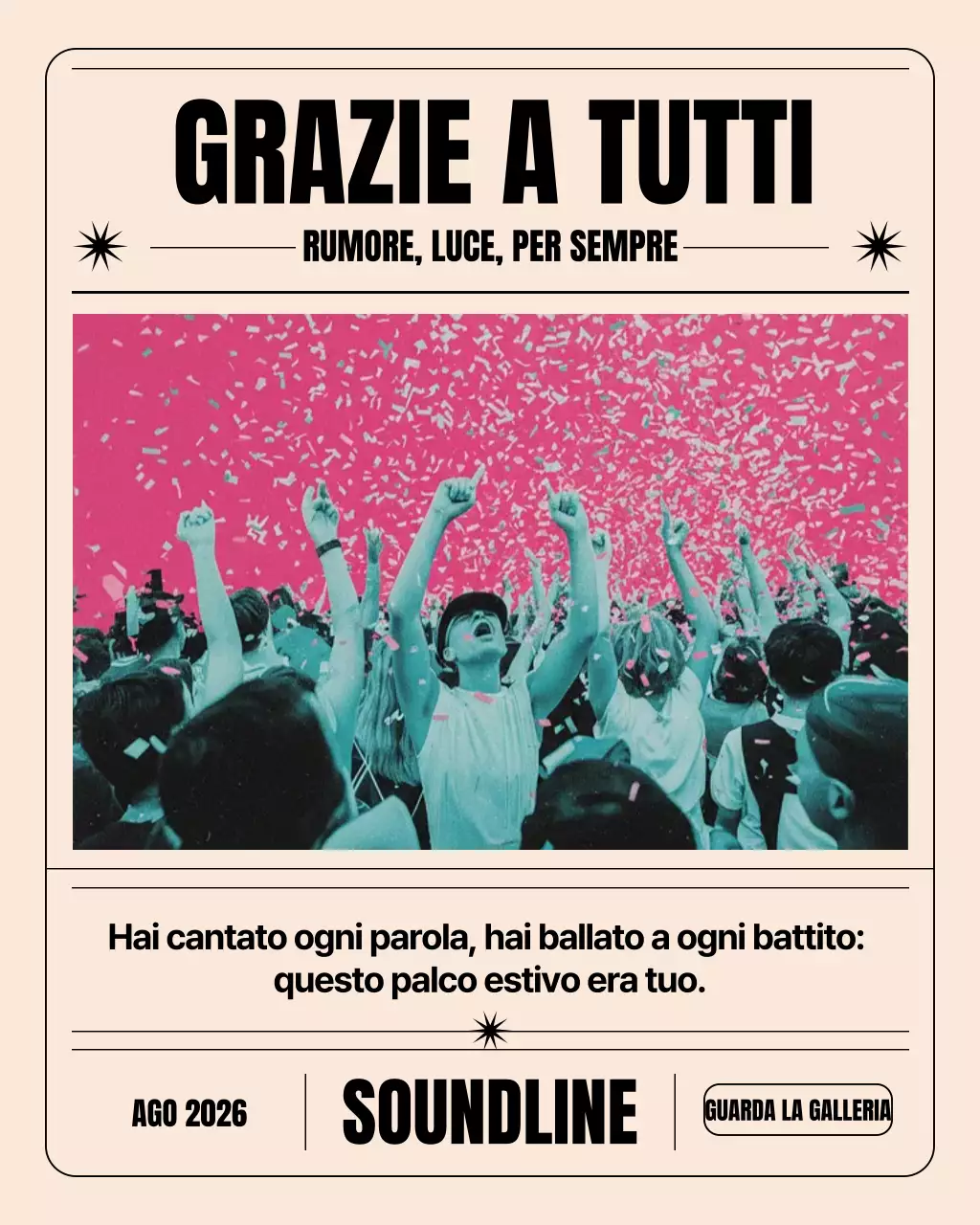 Post di Instagram per l'annuncio del concerto Pink Retro