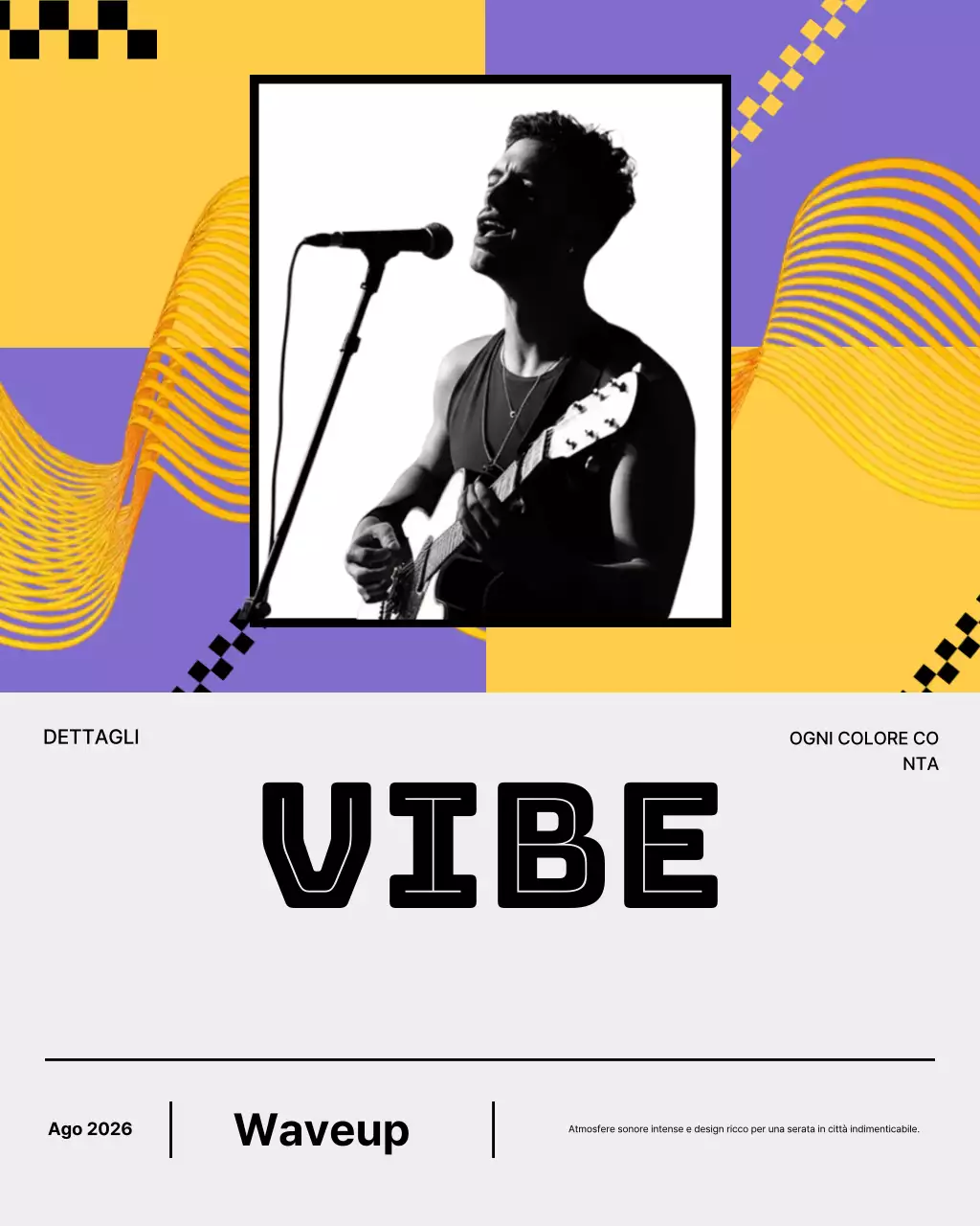 Post Instagram dell'evento Purple Retro Music