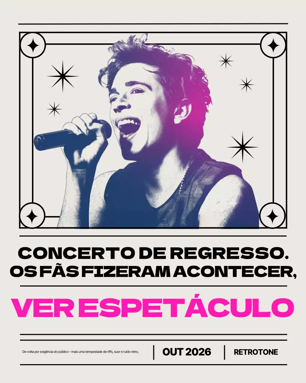 Postagem no Instagram sobre o show retrô da Pink