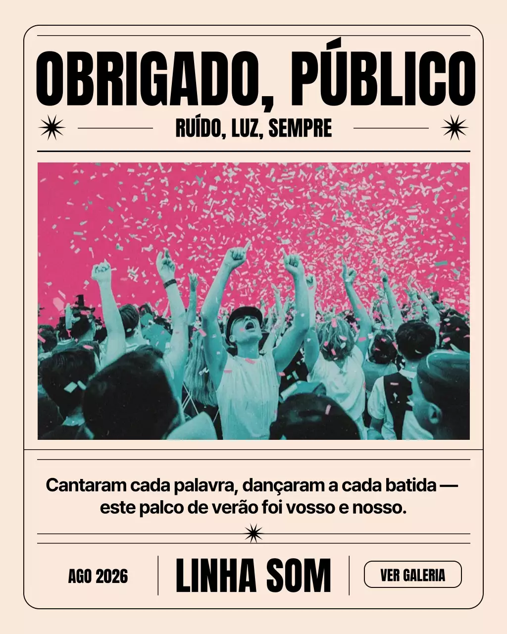 Postagem no Instagram com o anúncio do show retrô da Pink