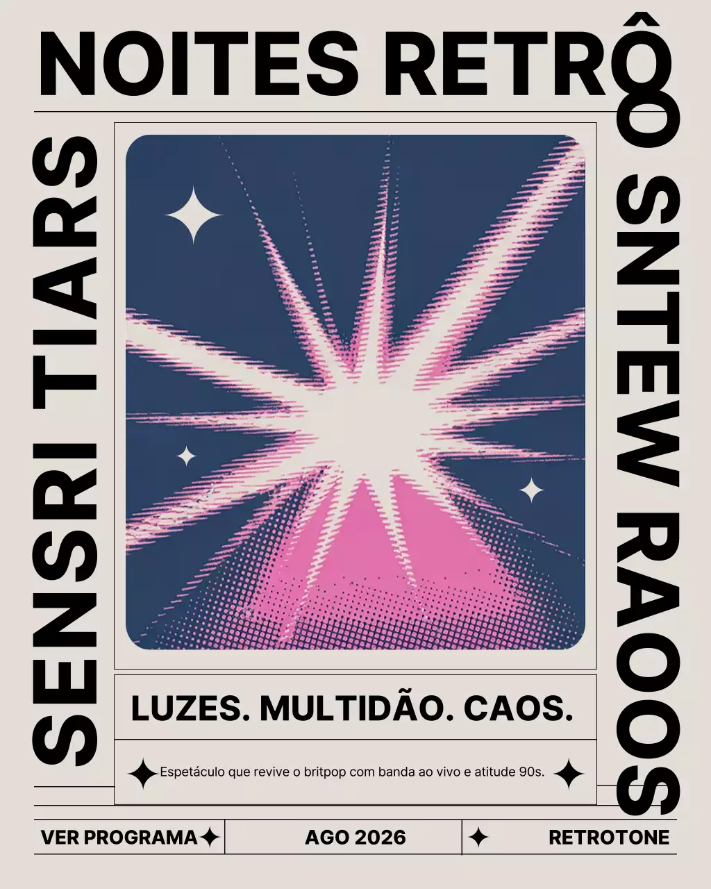 Postagem do Instagram sobre o evento Pink Retro Music