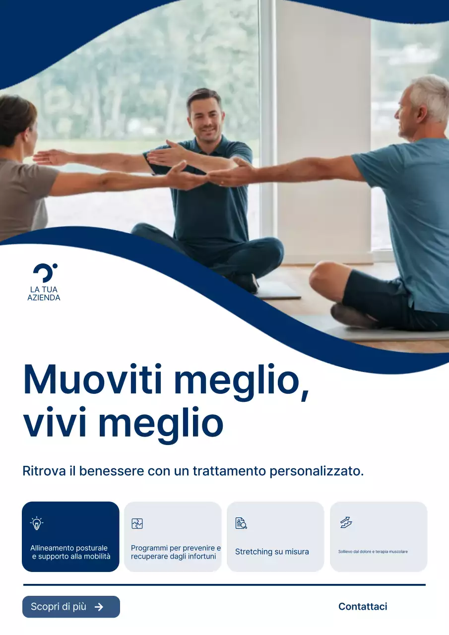 promozione benessere moderno blu