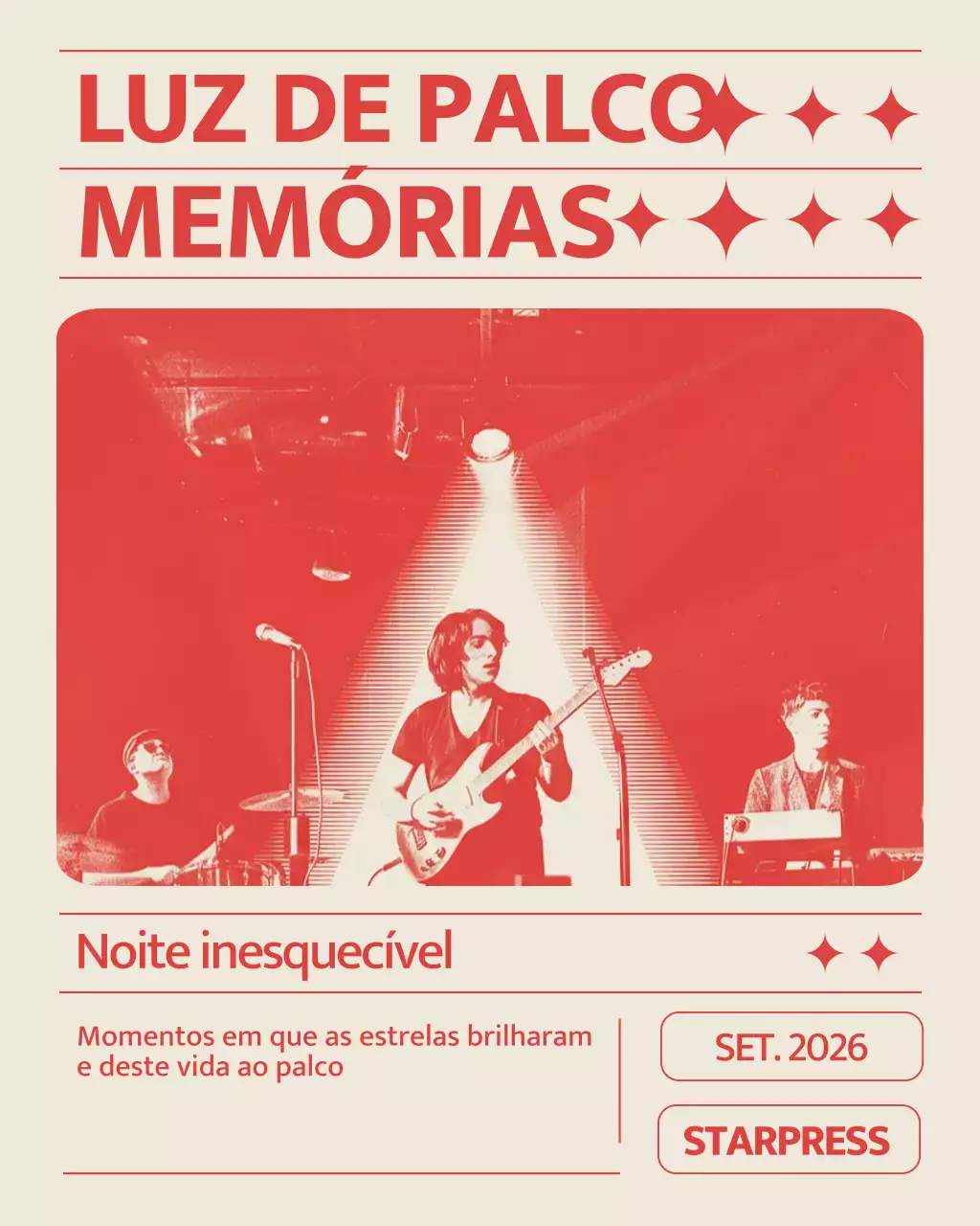 Postagem no Instagram com o anúncio do show retrô do Red
