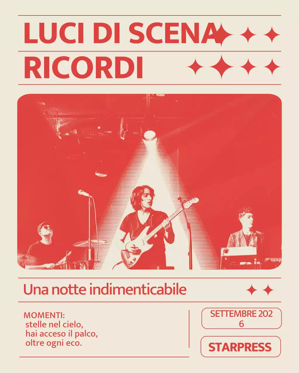 Post di Instagram per l'annuncio del concerto Red Retro