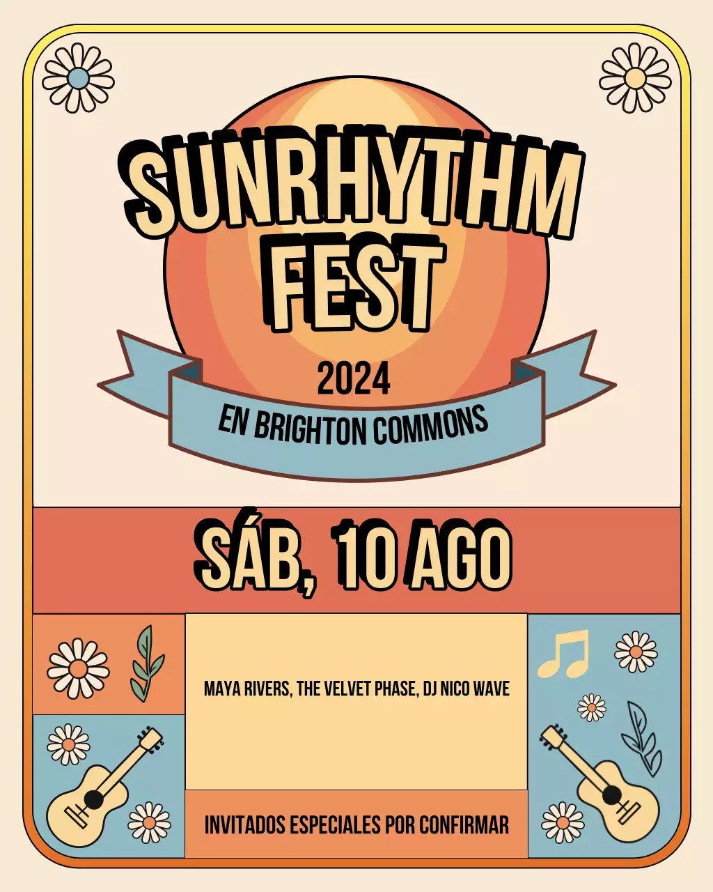 Publicación de Instagram del evento musical retro Orange