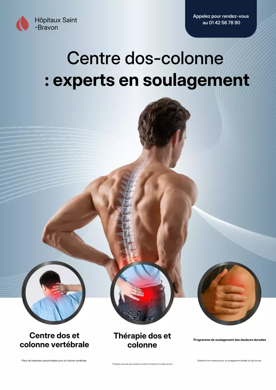 Affiche publicitaire bleue Modern Healthcare