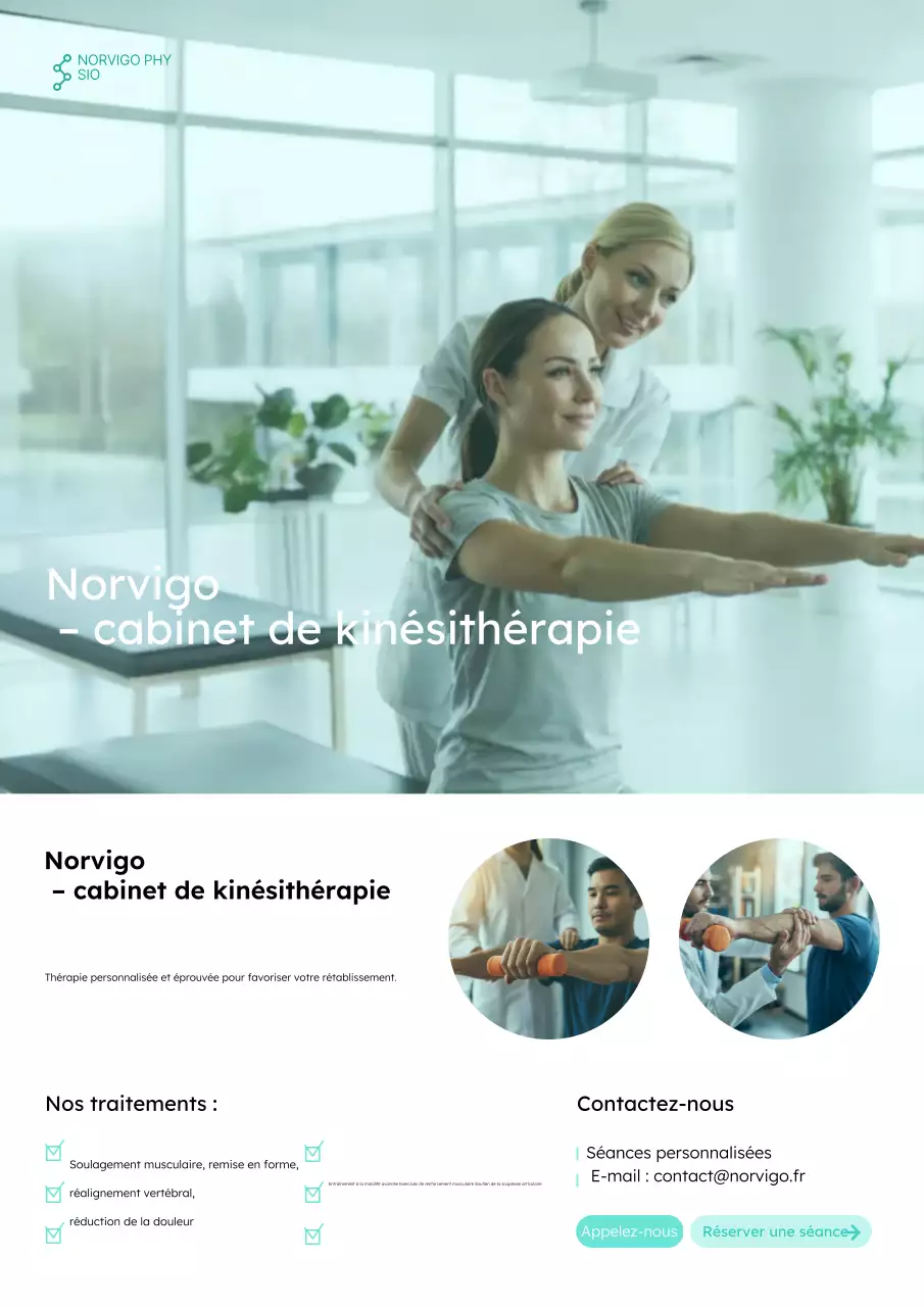 promotion de la physiothérapie moderne blanche