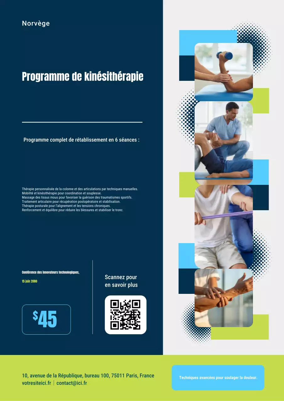 Promotion de la physiothérapie moderne bleue