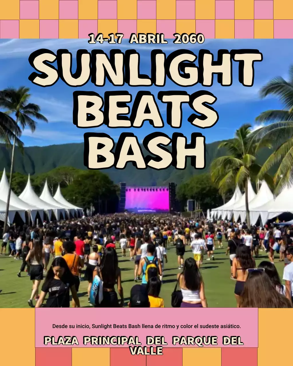 Publicación de Instagram sobre un colorido evento de música tropical