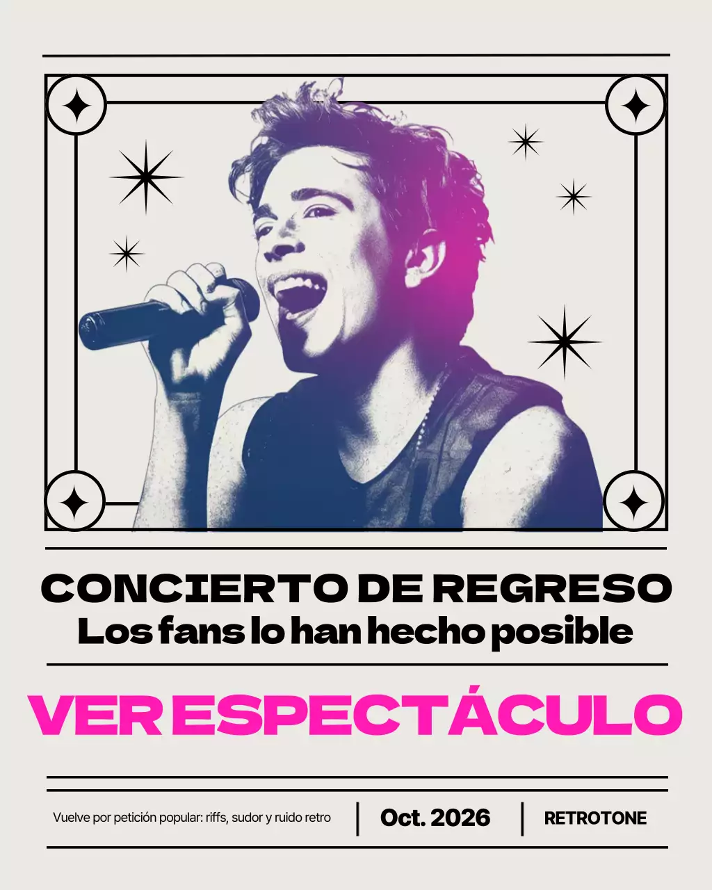 Publicación de Instagram sobre el concierto Pink Retro