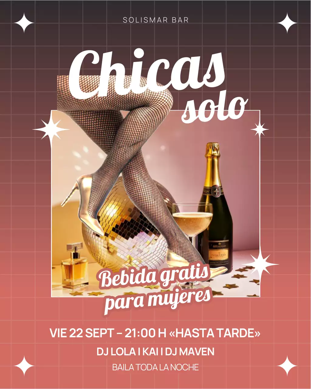 Invitación a fiesta retro roja (publicación de Instagram)