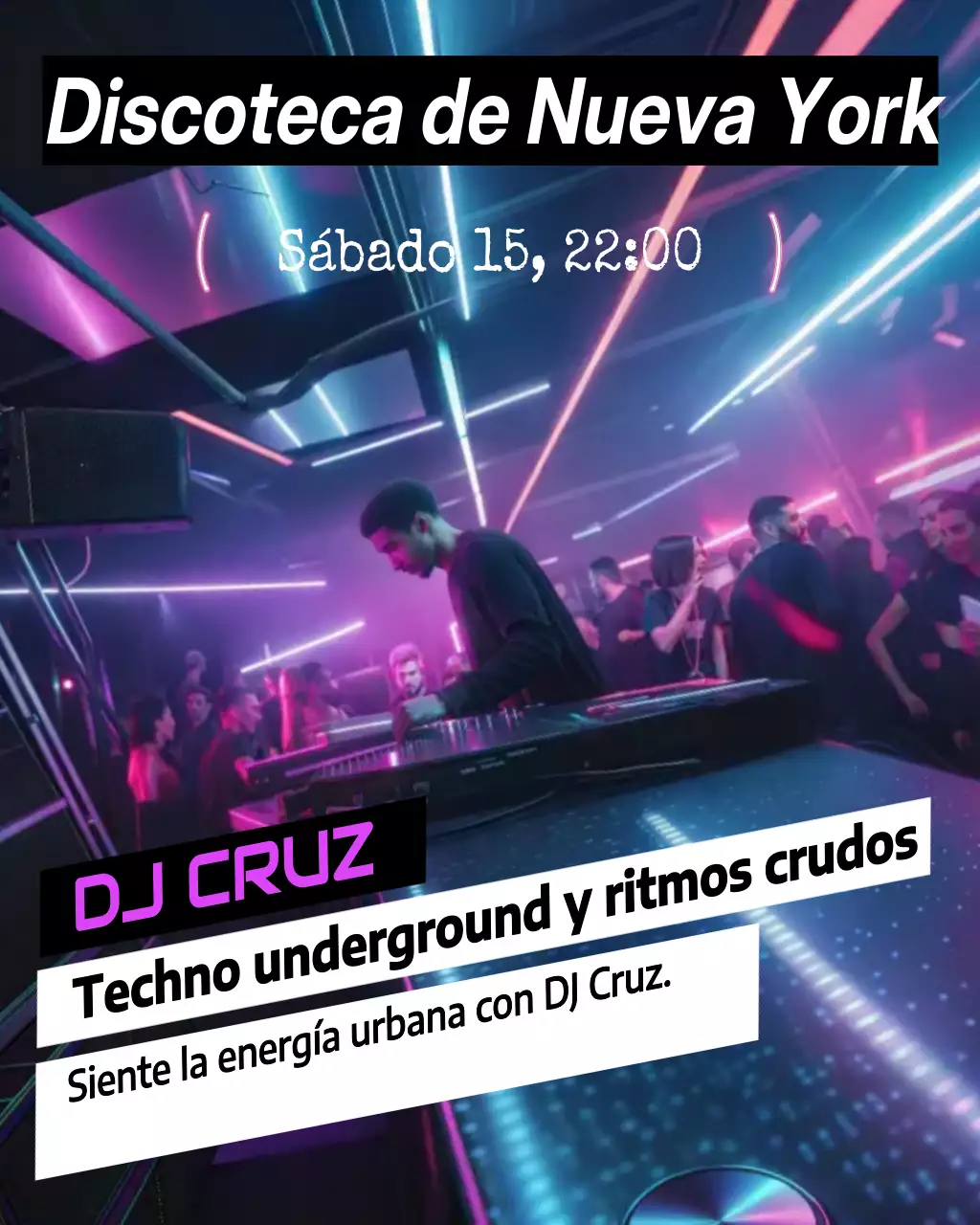 Publicación de Instagram para promocionar el club nocturno Neon Urban