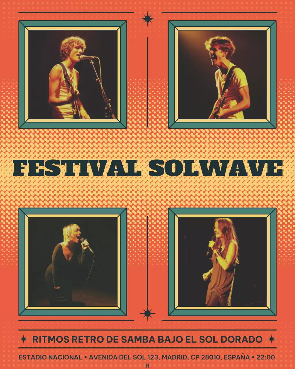 Publicación de Instagram del evento musical retro Orange