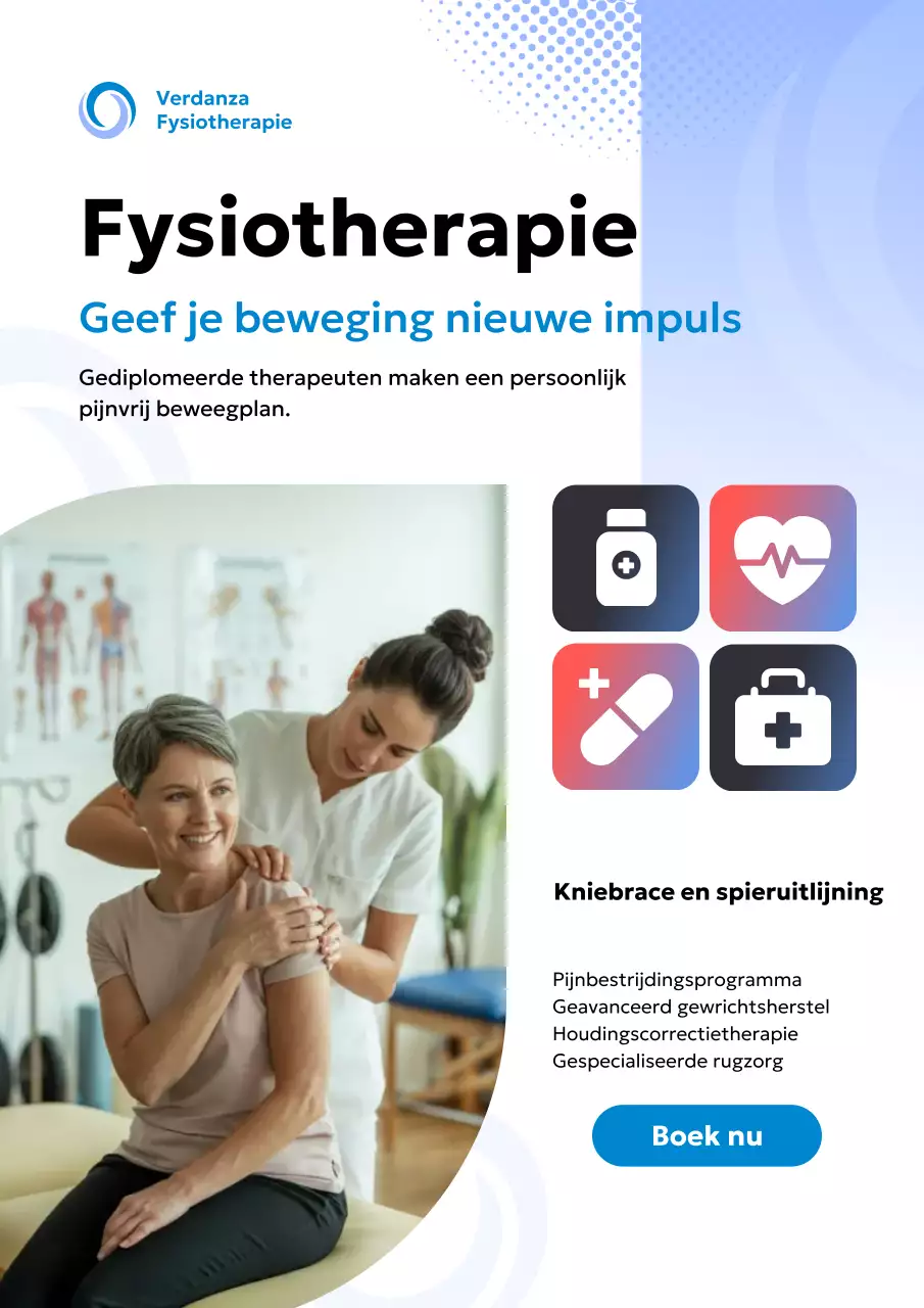 Blauwe moderne therapie promotieposter