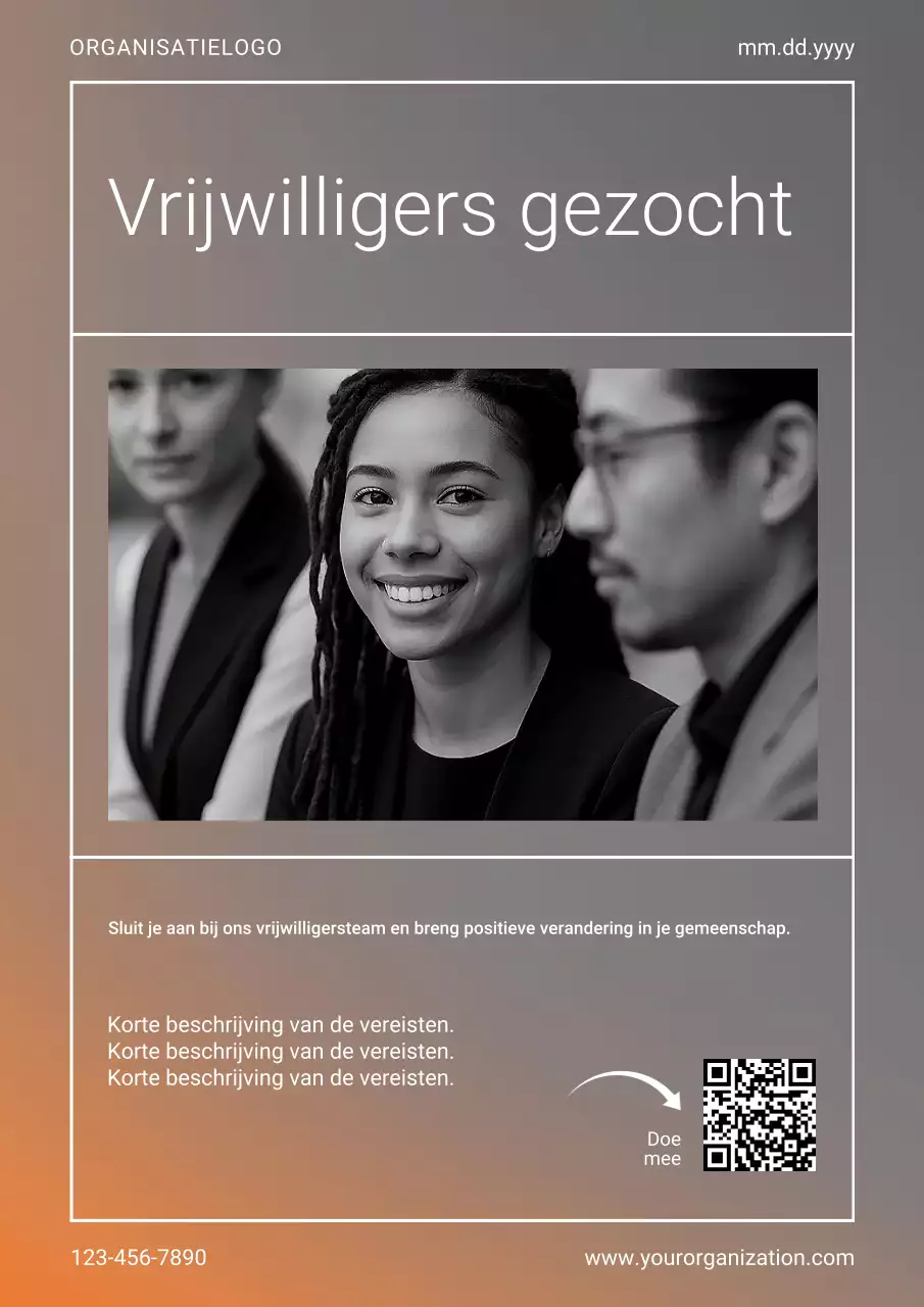 Warme grijze moderne vrijwilligerswerving