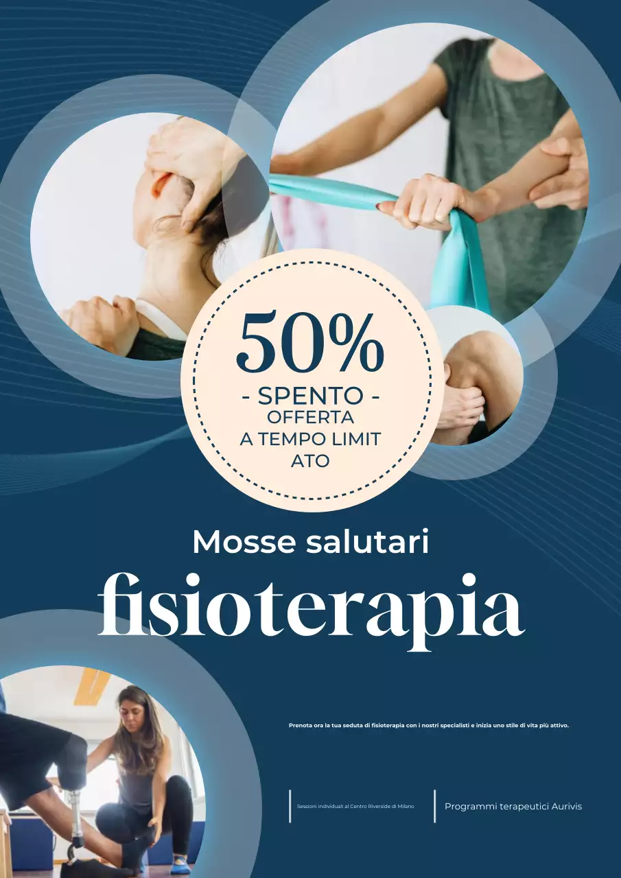 Poster promozionale della terapia moderna blu
