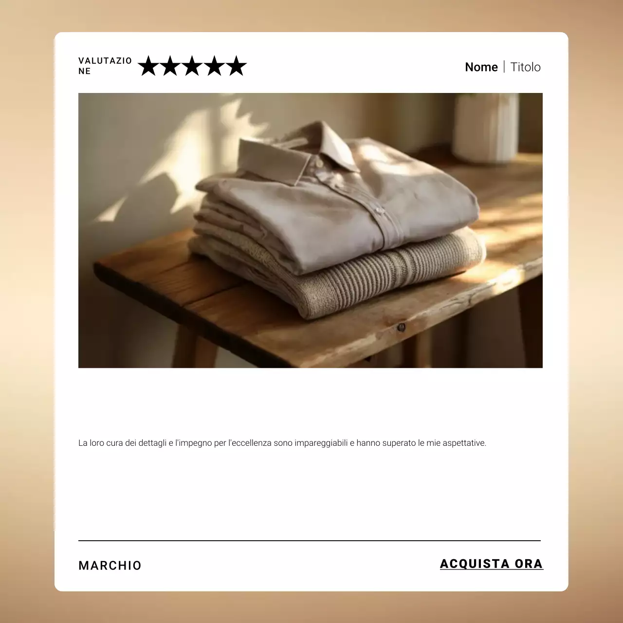 Post di testimonianza minima in oro