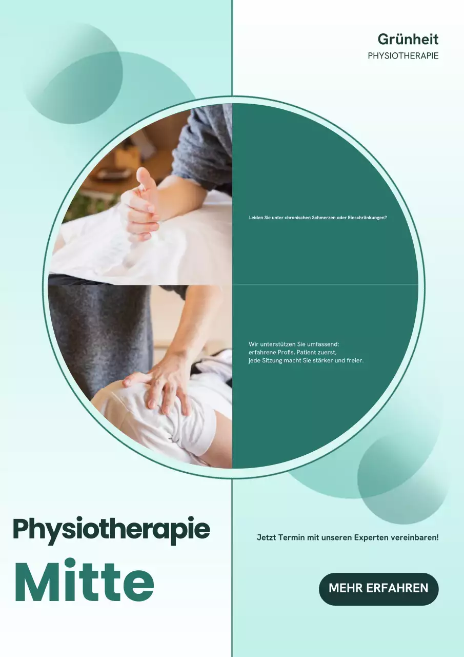 Werbeplakat für moderne Physiotherapie von Mint