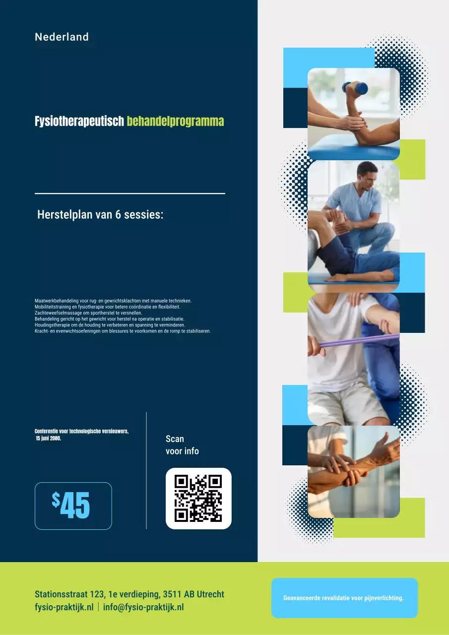 Blauwe Moderne Fysiotherapie Promotie