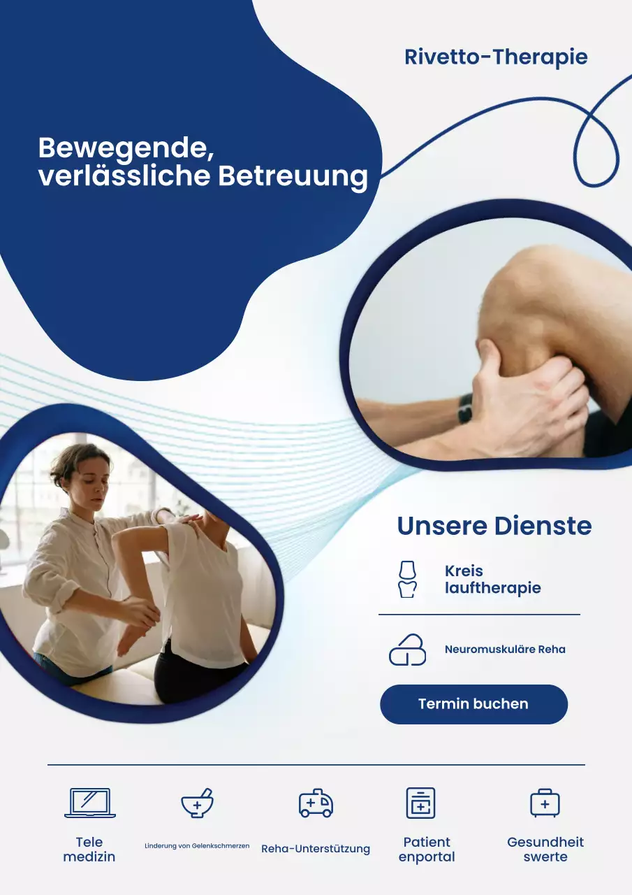 Werbeplakat für moderne Therapie von Blue