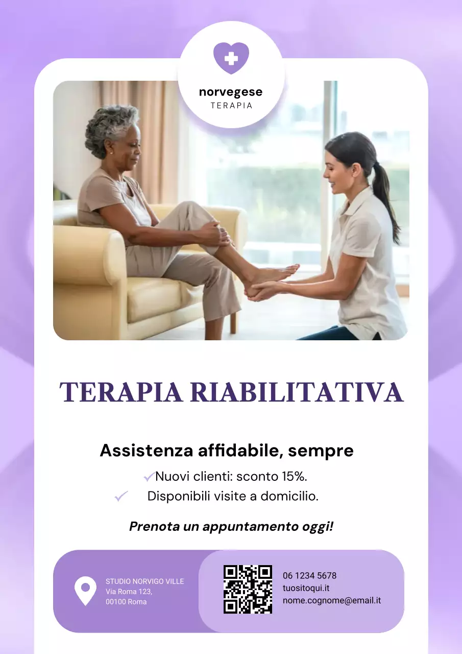 Poster promozionale della terapia moderna viola