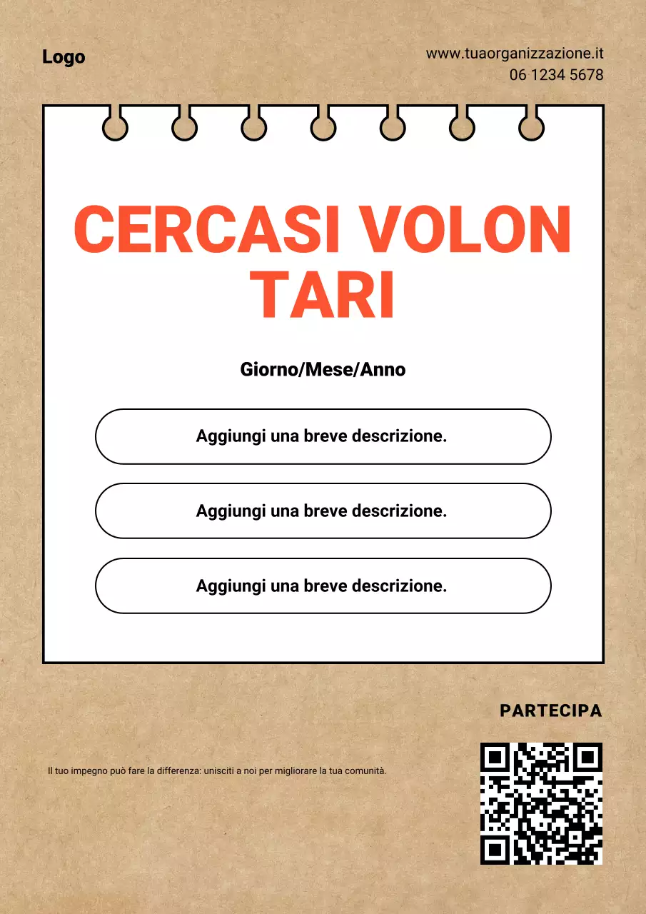 Reclutamento volontari Beige Vintage