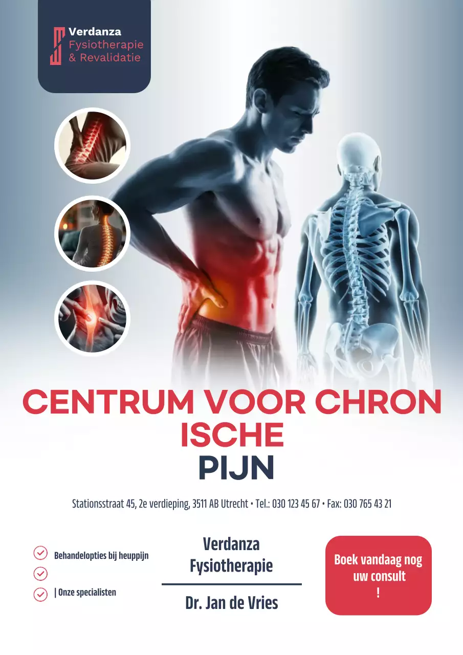 Rode moderne pijnreclameposter