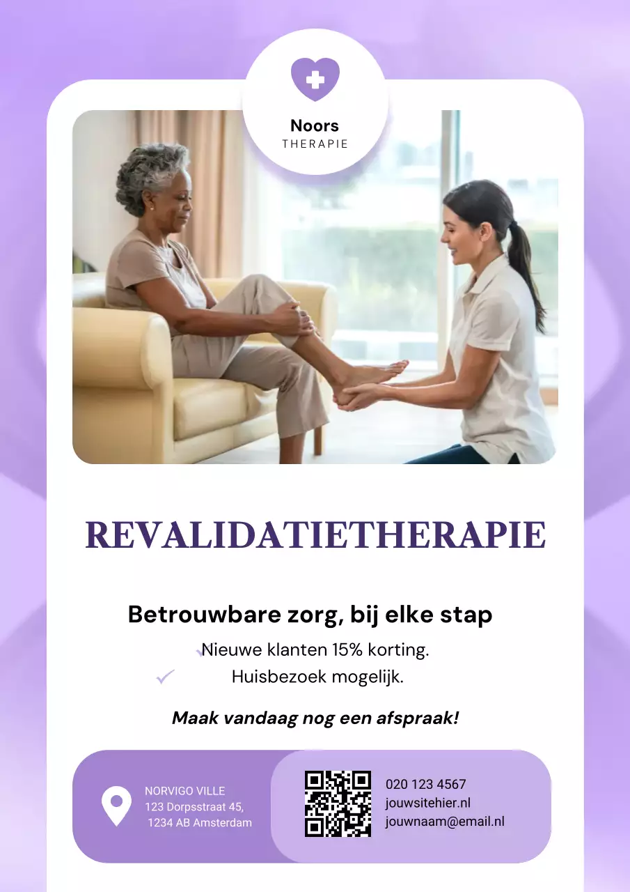 Paarse moderne therapie promotieposter