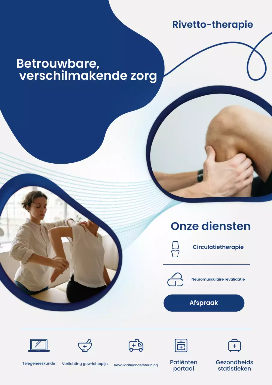 Blauwe moderne therapie-advertentieposter