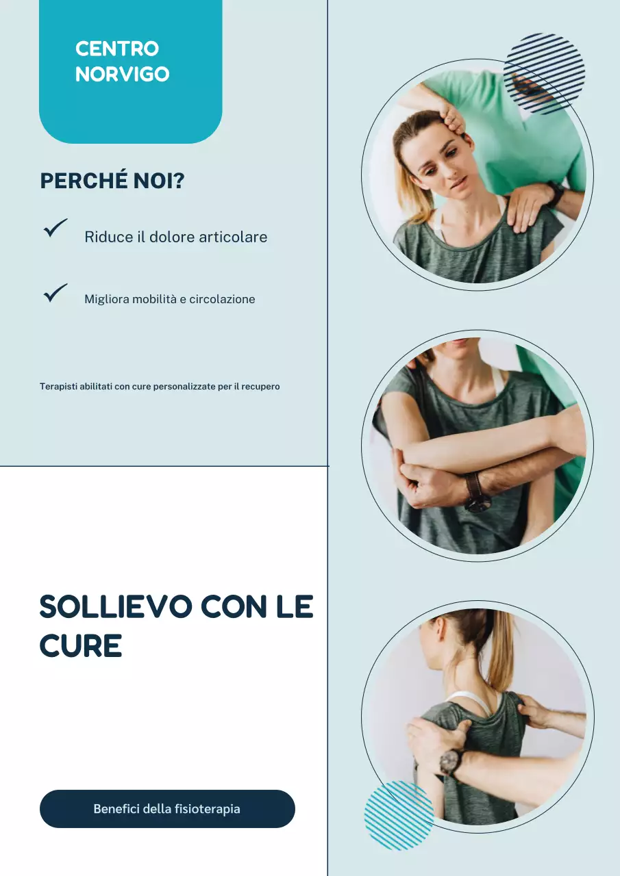 Poster promozionale della terapia moderna color turchese