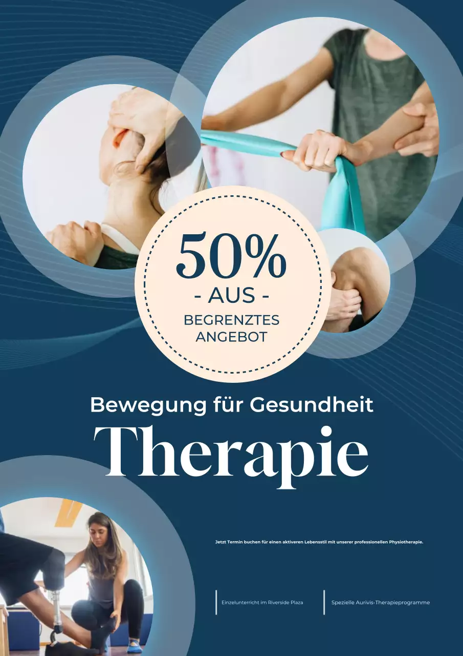 Werbeplakat für moderne Therapie von Blue