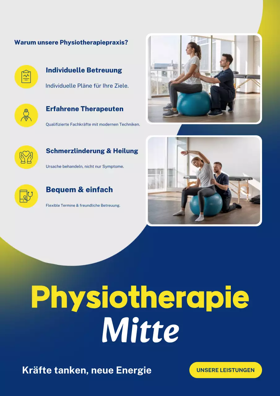 Werbeplakat für moderne Physiotherapie von Bue