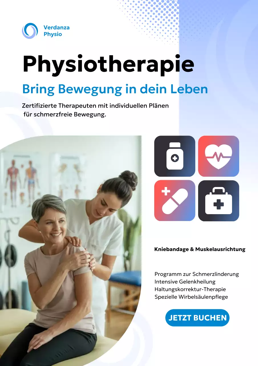 Werbeplakat für moderne Therapie von Blue