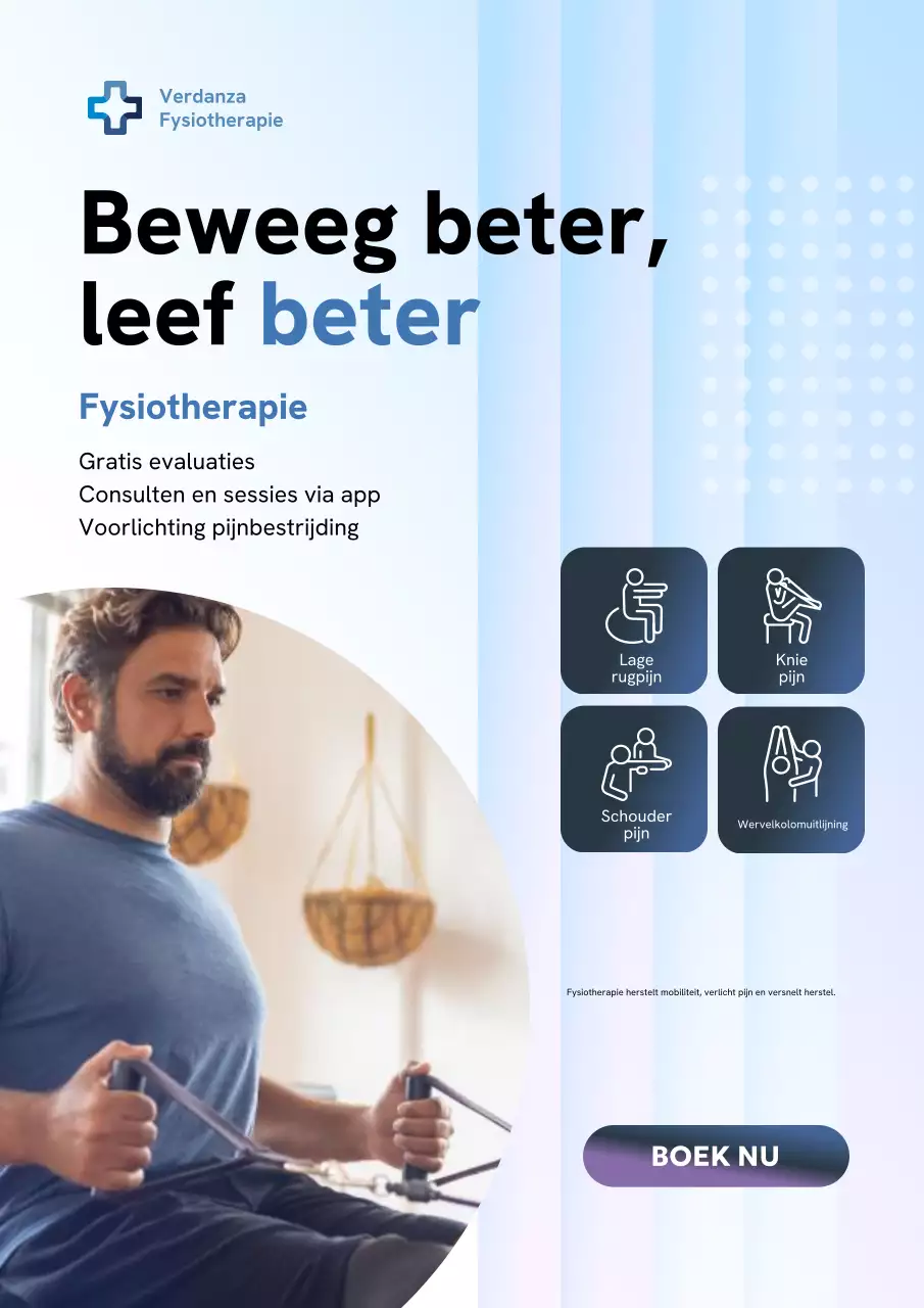 Blauwe moderne therapie-advertentieposter