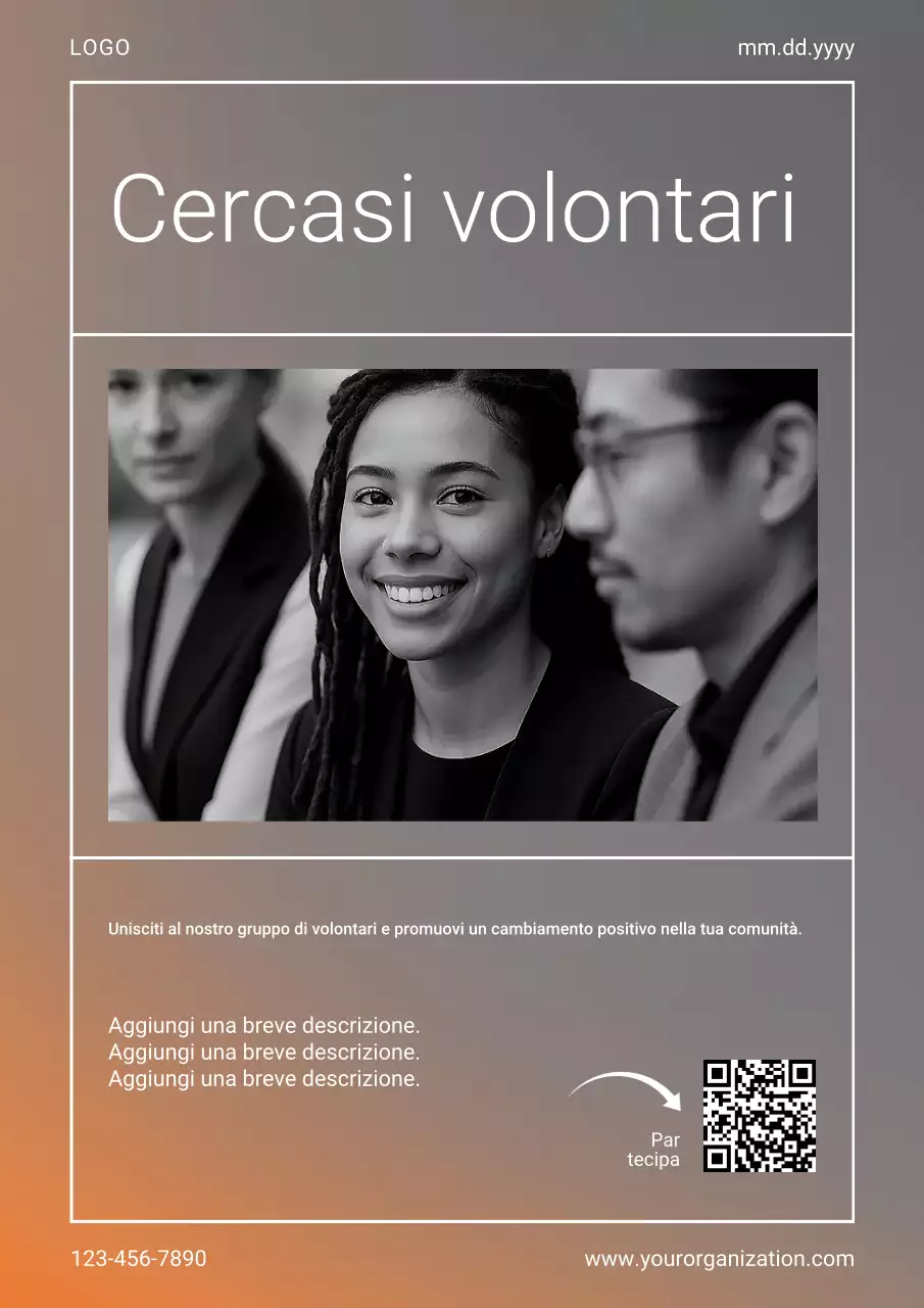 Reclutamento volontari moderno grigio caldo