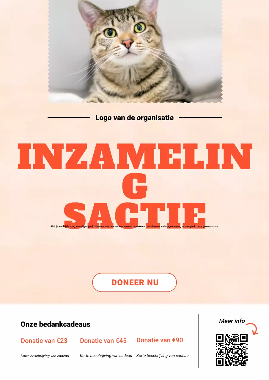 Orange Modern Donatie Drive Campagne