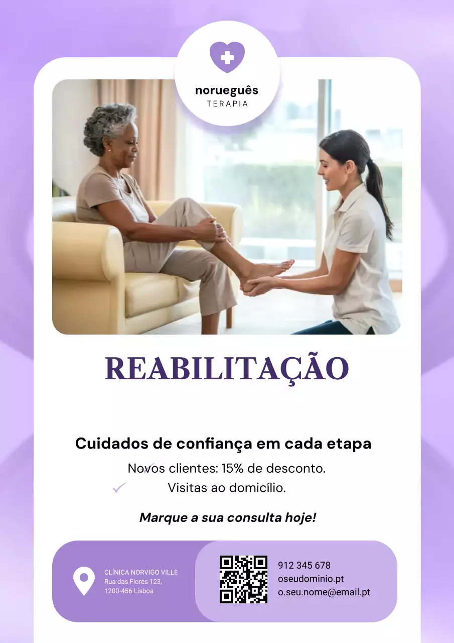 Pôster promocional roxo da Modern Therapy