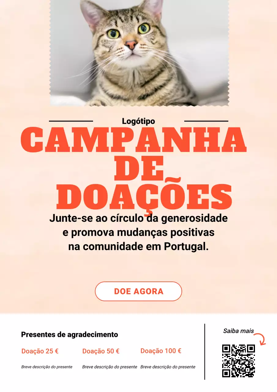 Campanha de Doações Orange Modern