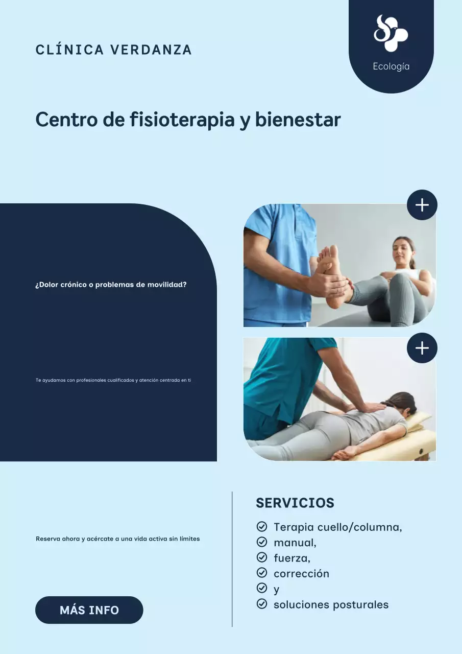 Póster publicitario de Blue Modern Physiotherapy