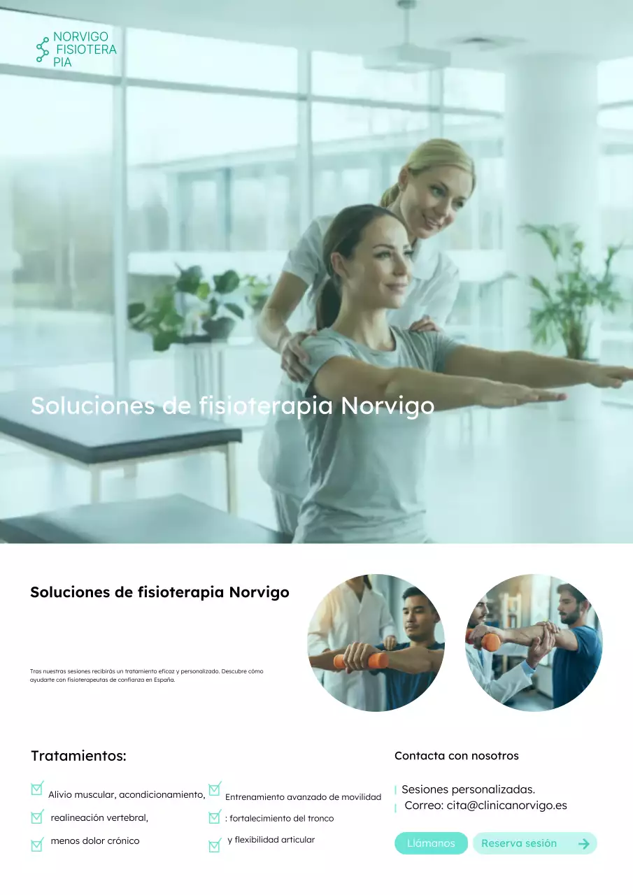 Promoción de fisioterapia moderna blanca