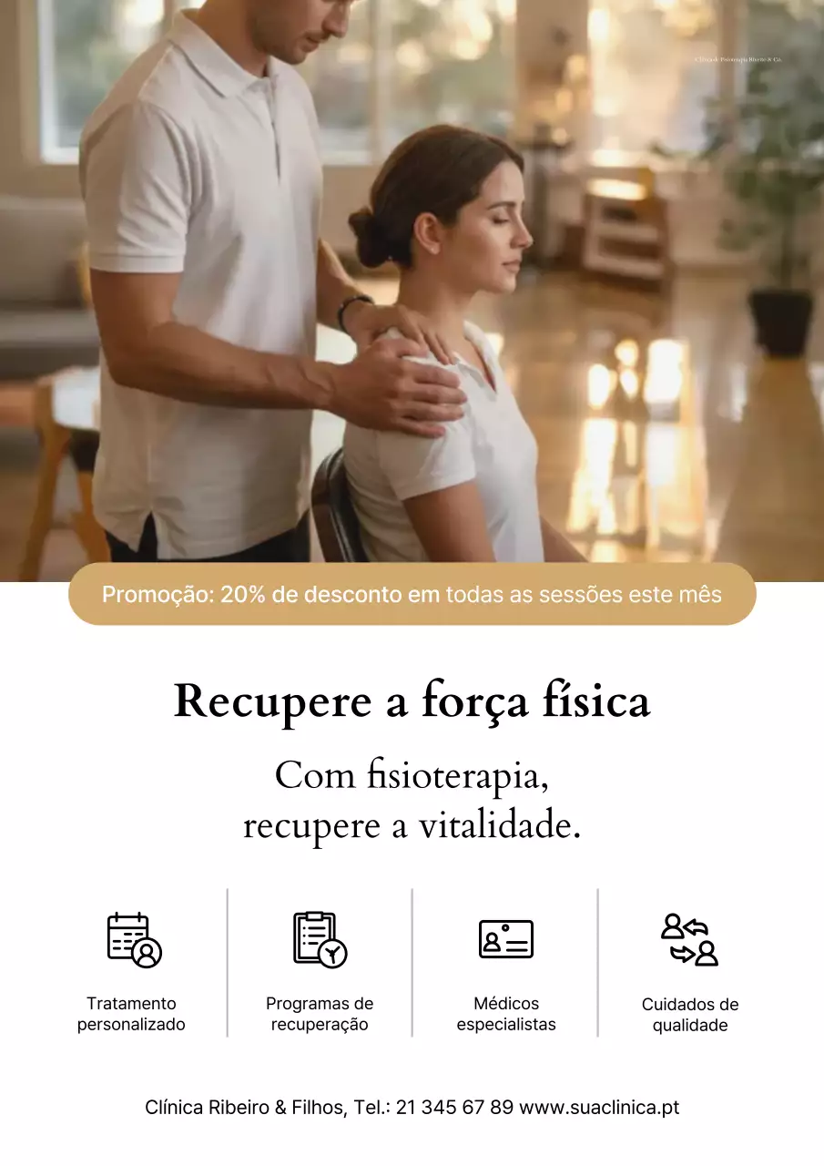 promoção de fisioterapia moderna bege