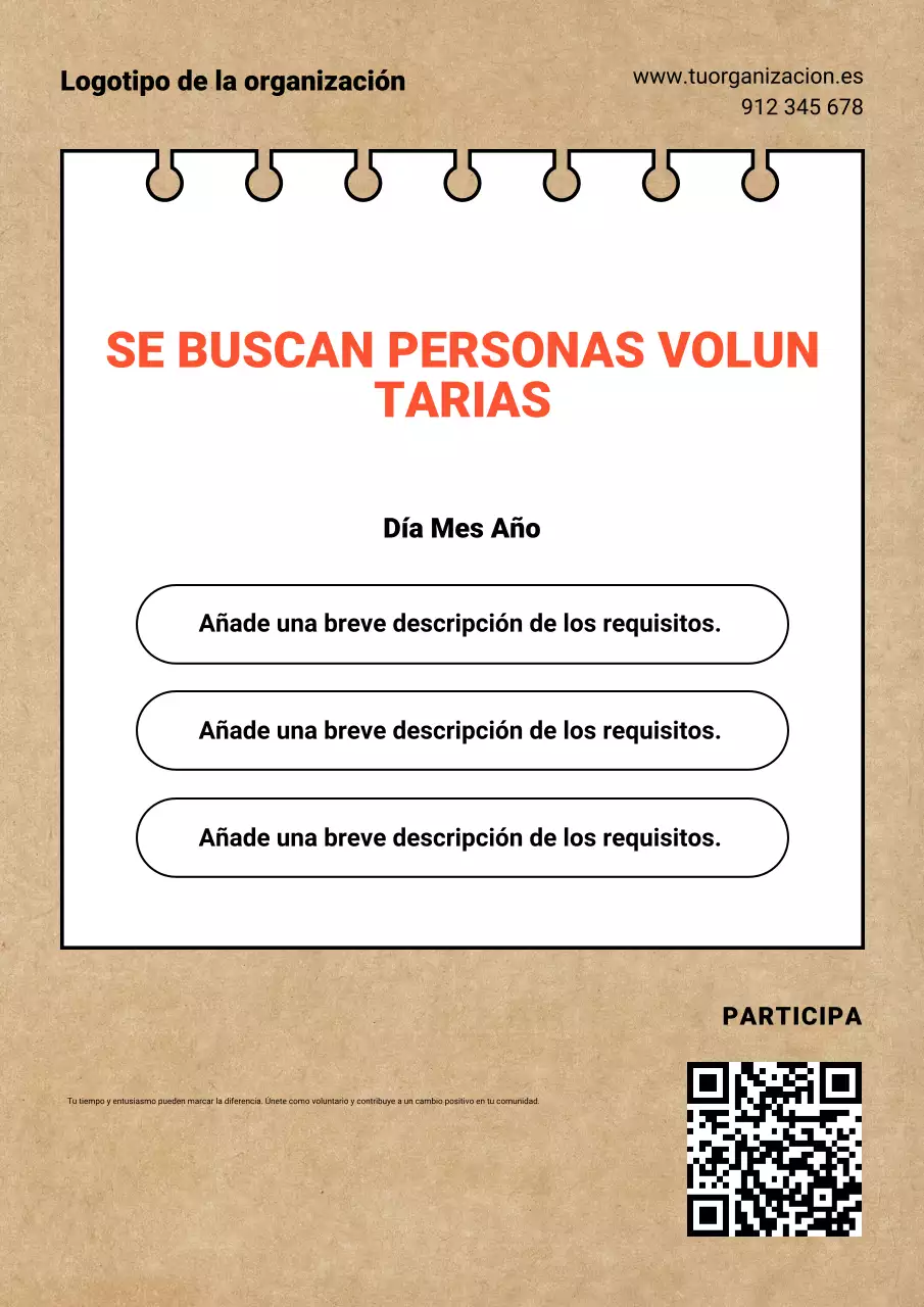 Reclutamiento de voluntarios de Beige Vintage