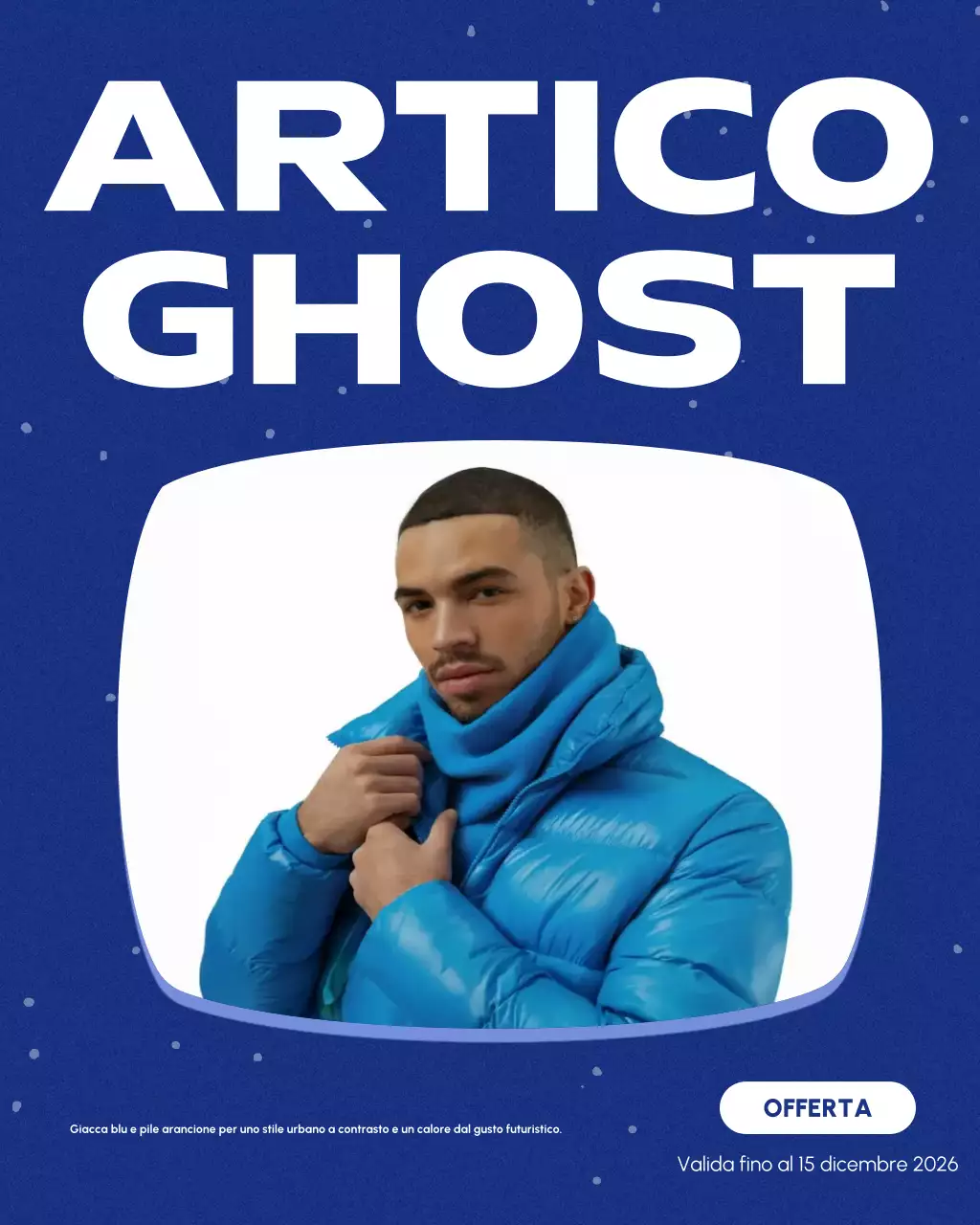 Post di Instagram sulla promozione della moda invernale moderna blu