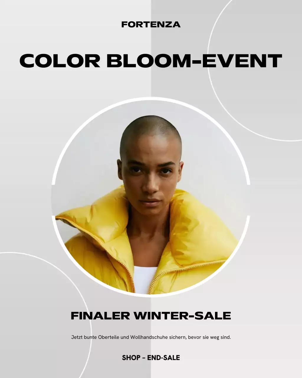 Gelber Instagram-Beitrag zur Modern Fashion-Werbung