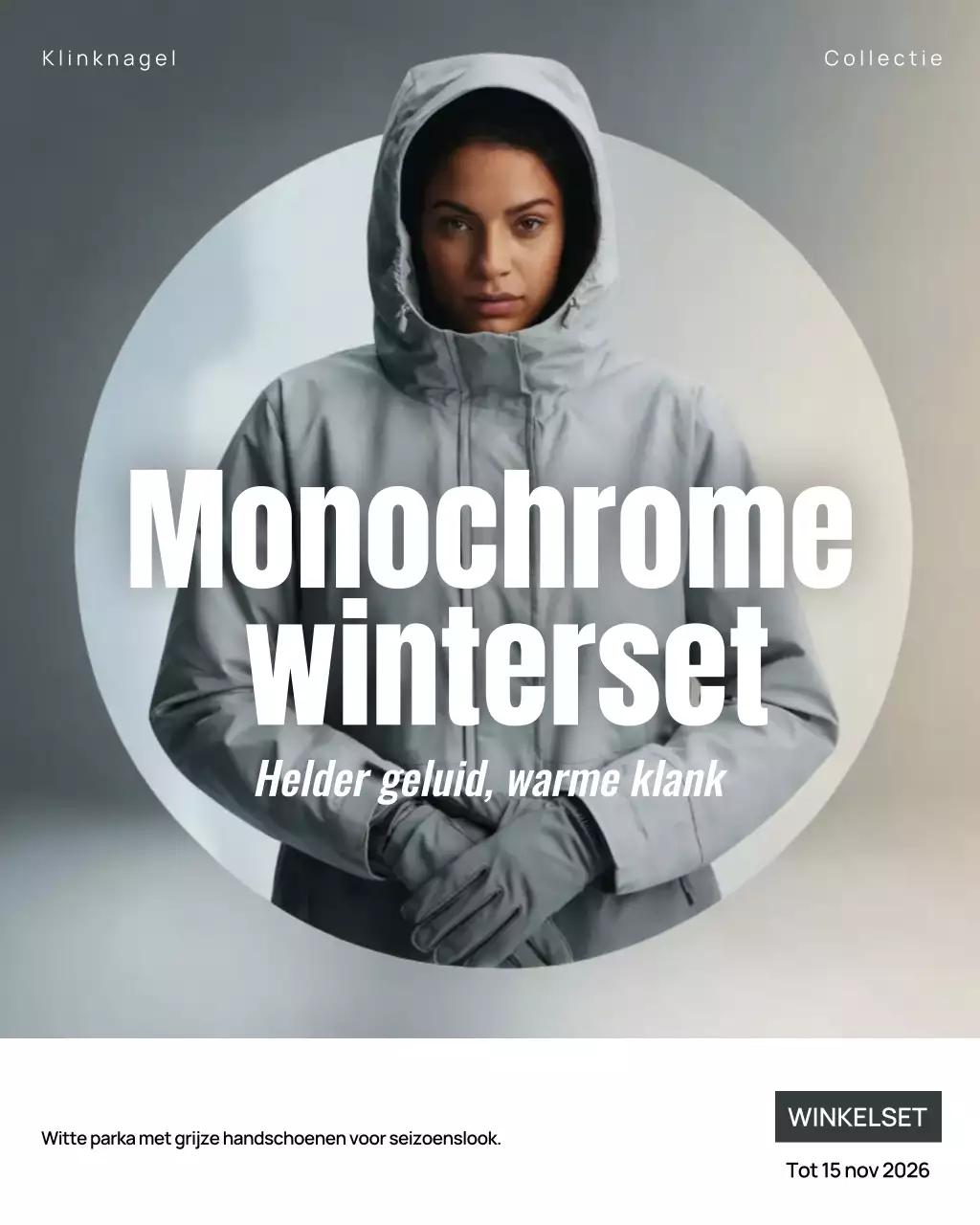 Grijze moderne winteradvertentie Instagram-post
